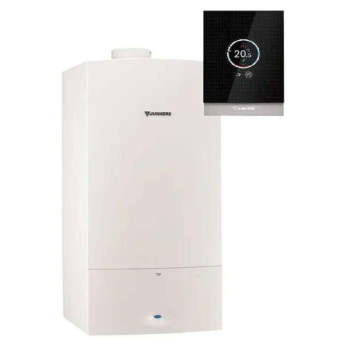 Junkers Caldera Cerapur ZWB 25/25-3C C23 + Controlador Easy CT 100 - Display multifunción, 25 kW, Capacidad: 6 l