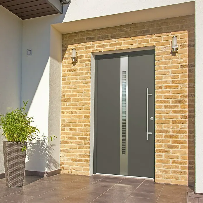 Splendoor Haustür Thermodoor SP20A - 110 x 210 cm, DIN Anschlag: Rechts, Anthrazit - Stimmungsaufnahme