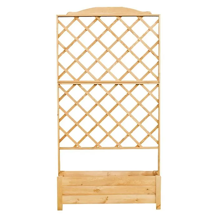 Promadino Pflanzkasten - Außenmaß (L x B x H): 110 x 32 x 210 cm, Holz, Natur - Vorderansicht