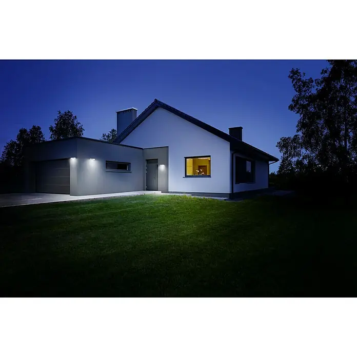 Steinel XSolar LED-Sensor-Außenwandleuchte SOL-O - 1,5 W, Farbe: Transparent, Anthrazit, L x B x H: 24,2 x 9,1 x 5,3 cm - Vorderansicht