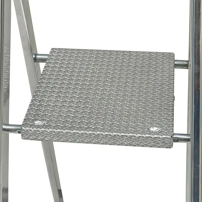 Krause Monto Stufenstehleiter Solido - Arbeitshöhe: 2,85 m, Anzahl Tritte: 4 Stufen, Tiefe Stufen: 80 mm, Aluminium