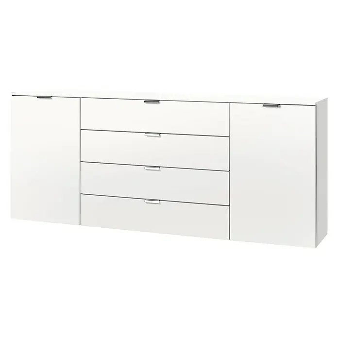 Express Möbel Sideboard Carina - L x B x H: 42 x 180 x 80 cm, Weiß, Anzahl Schubladen: 4 Stk., Mit 2 Türen - Rechte Seitenansicht