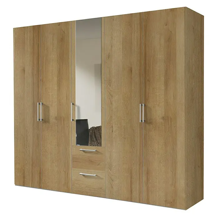 Express Möbel Kleiderschrank Brooklyn - L x B x H: 58 x 250 x 216 cm, Riviera Eiche, 1 Spiegel, Anzahl Schubladen: 2 Stk. - Rechte Seitenansicht