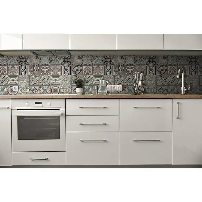 D-c-fix Ceramics Strukturtapete Vinyl-Tapete - Beige/Braun, Betonkachel, 400 x 67,5 cm - Anwendungsbeispiel