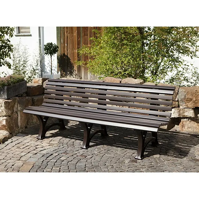 Blome Gartenbank Borkum - 200 cm, PVC, Schokobraun - Stimmungsaufnahme