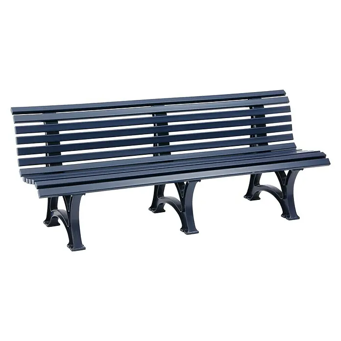 Blome Gartenbank Borkum - 200 cm, PVC, Stahlblau - Vorderansicht