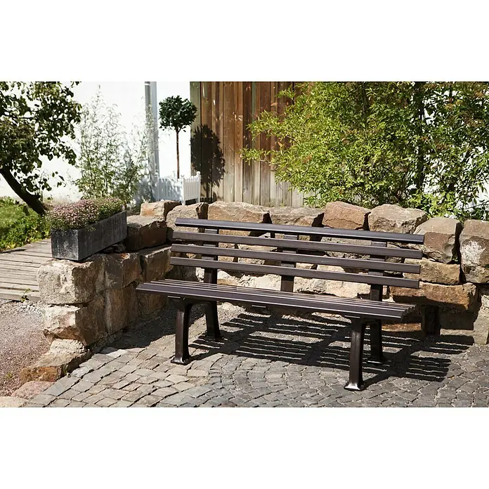 Blome Gartenbank Sylt - 150 cm, PVC, Schokobraun - Stimmungsaufnahme