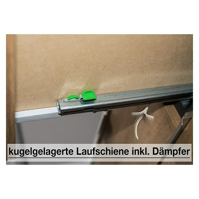 Express Möbel Nachttisch Carina - L x B x H: 42 x 40 x 42 cm, Riviera Eiche, Anzahl Schubladen: 2 Stk. - Detailaufnahme