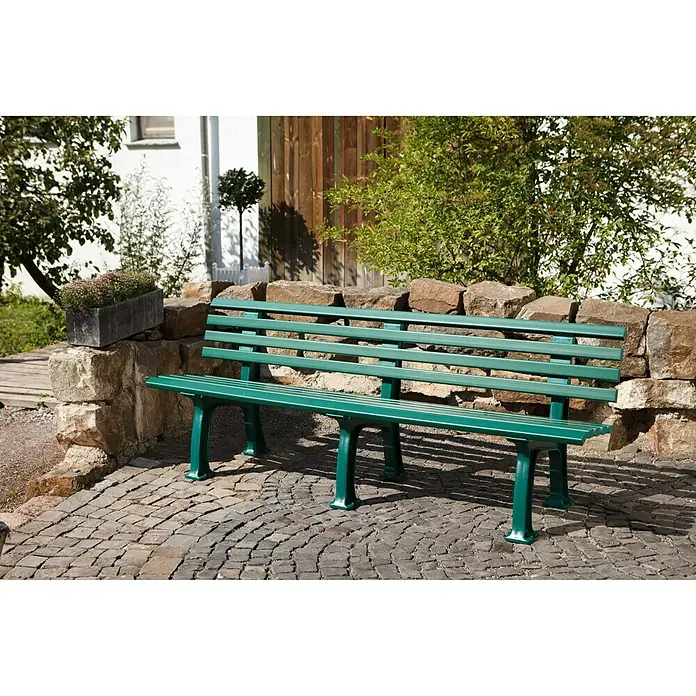 Blome Gartenbank Juist - 200 cm, PVC, Moosgrün - Stimmungsaufnahme
