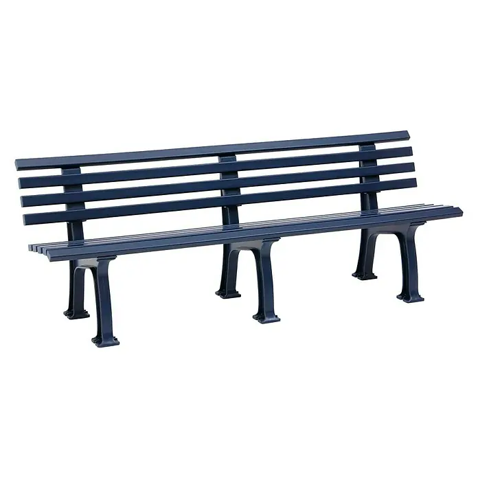 Blome Gartenbank Juist - 200 cm, PVC, Stahlblau - Vorderansicht