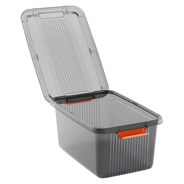 KIS Aufbewahrungsbox K-Latch L - L x B x H: 59 x 39 x 28 cm, Grau, Orange, Kunststoff