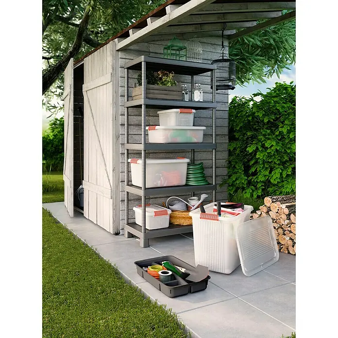 KIS Aufbewahrungsbox K-Latch L - L x B x H: 59 x 39 x 28 cm, Transparent, Orange, Kunststoff