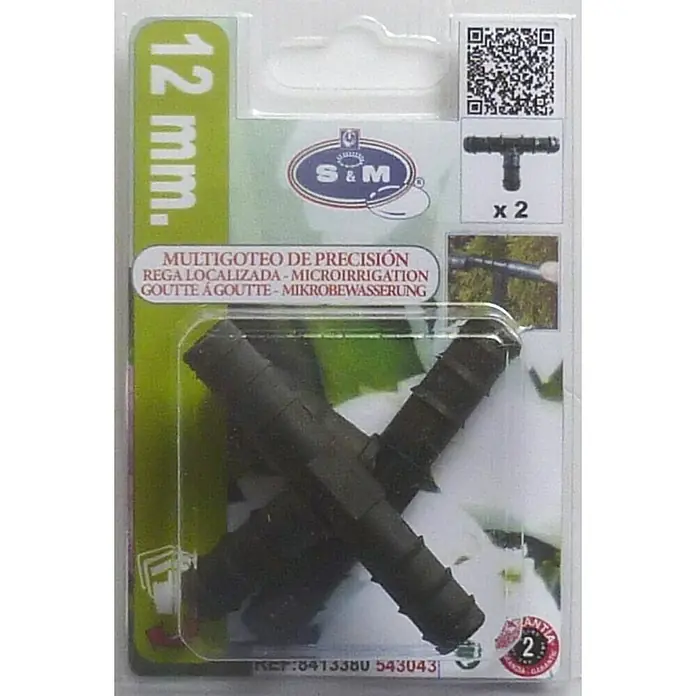 Pieza T goteo - 12 mm, 2 ud.