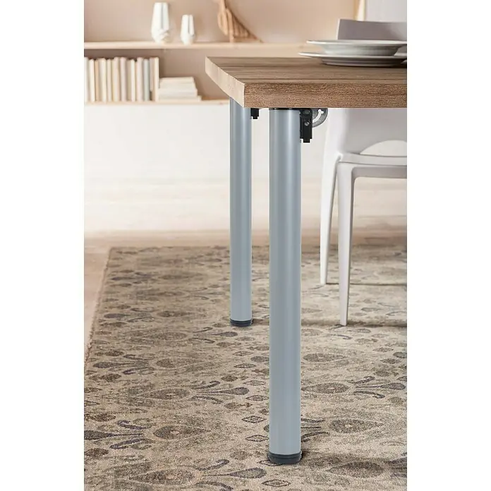 Element System Postolje za namještaj - Ø x V: 50 x 700 mm, Bijelo-aluminij, Nosivost: 50 kg - Pogled sprijeda