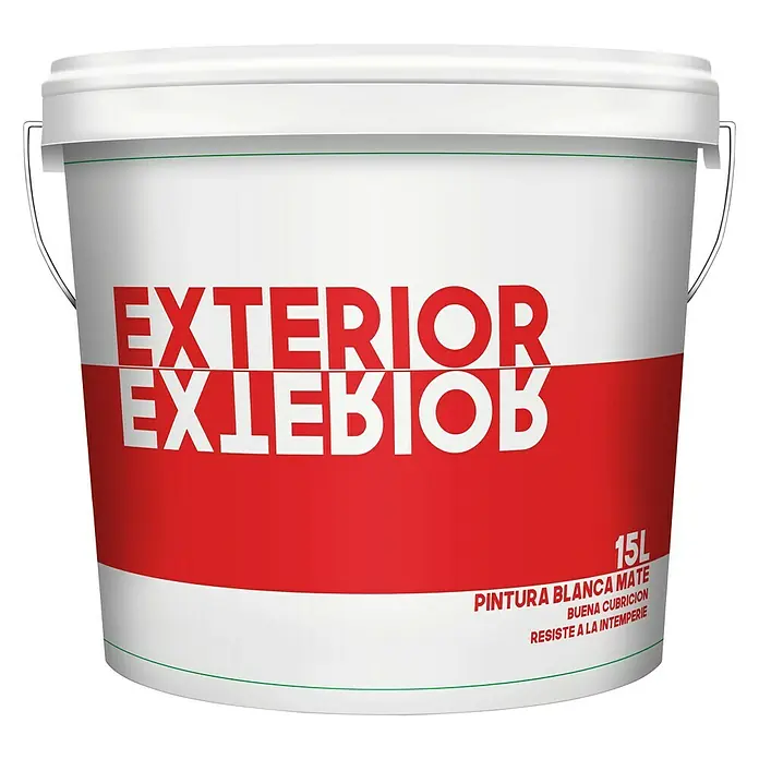 Pintura para exterior - Blanco, 15 l, Mate