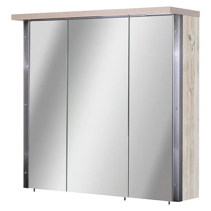 Schildmeyer Harkon LED-Spiegelschrank - B x H: 76 x 73,5 cm, Mit Beleuchtung, Spanplatte, Findus - Rechte Seitenansicht