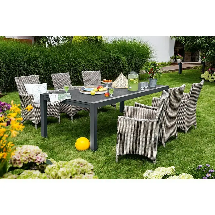 Sunfun Maja Gartentisch Maja XXL - L x B: 280 x 100 cm, Sicherheitsglas