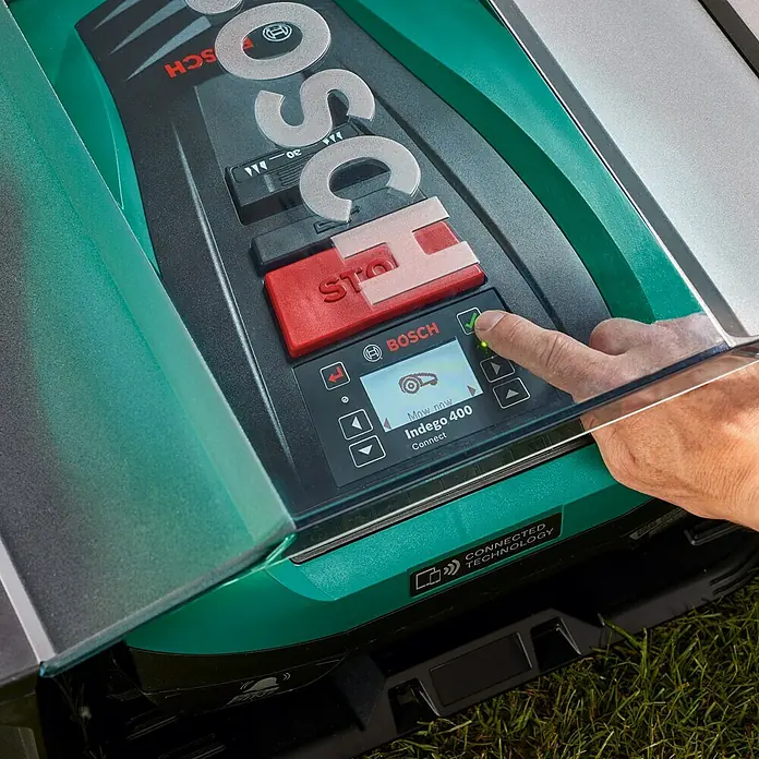 Bosch Nadstrešnica za robotske kosilice - D x Š x V: 50 x 51 x 27,5 cm, Prozirno-crna