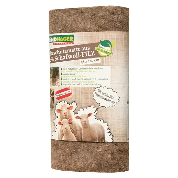 Windhager Kälteschutz Schafwoll-Filzmatte - L x B: 2 x 0,5 m, Grau