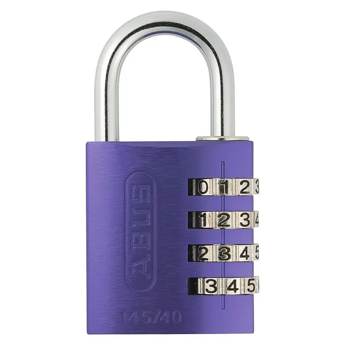 Abus Vorhängezahlenschloss 154/40 - B x L: 41,5 x 17,5 mm, Aluminium, Anzahl Zahlenrollen: 4 Stk., Blau