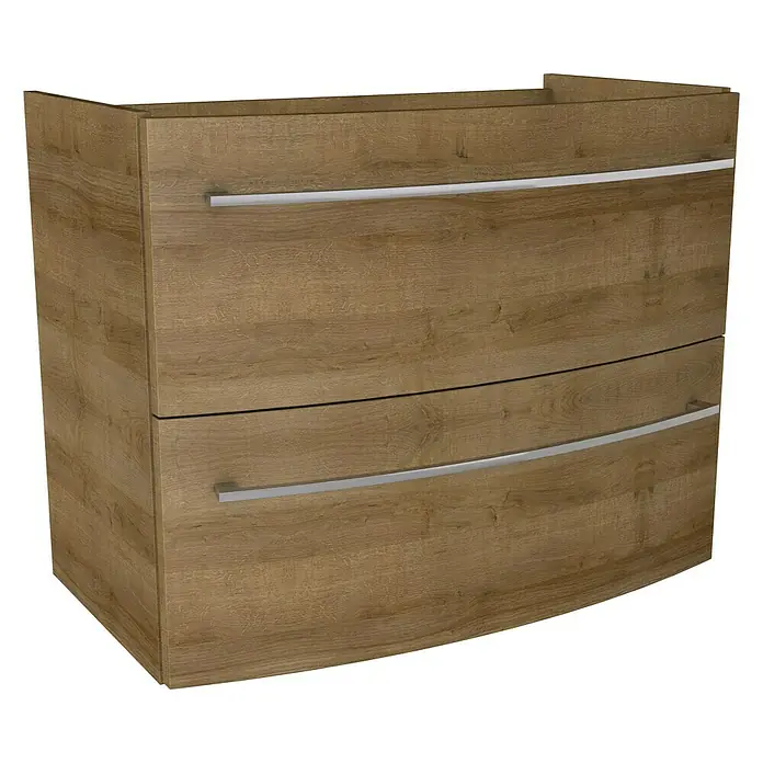 Camargue Swing Waschtischunterschrank - 80 x 45,6 x 63 cm, Berg Eiche, Matt - Linke Seitenansicht