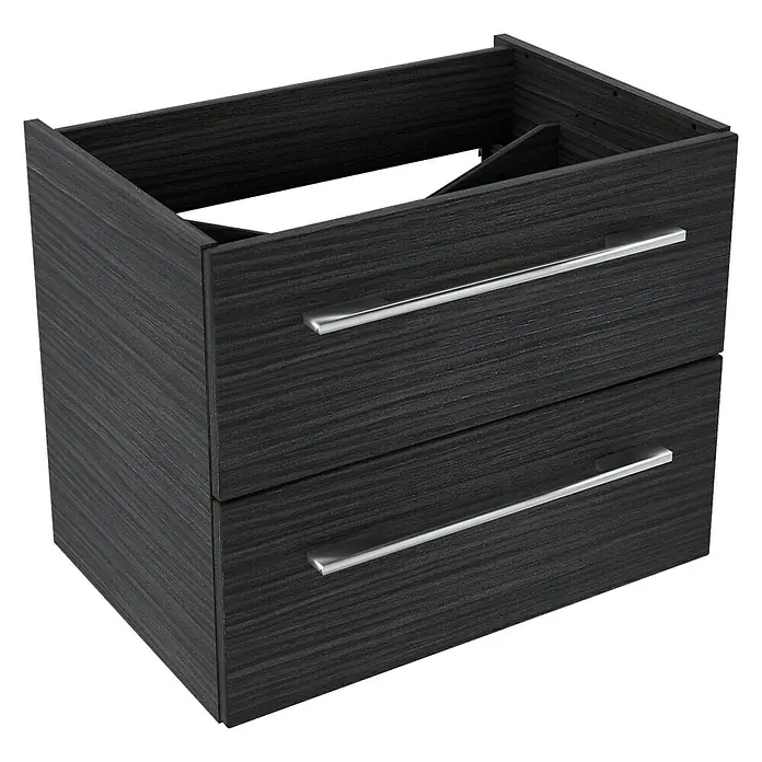 Camargue Stella Waschtischunterschrank - 59,2 x 40,8 x 49 cm, 2 Schubkästen, Ohne Beleuchtung, Darkoak - Linke Seitenansicht