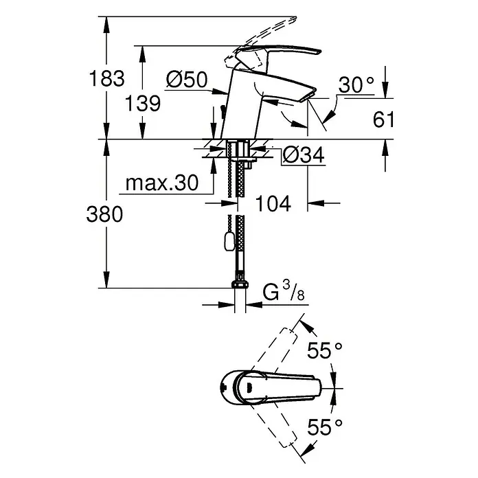Grohe Grifo de lavabo Start S - Cromo