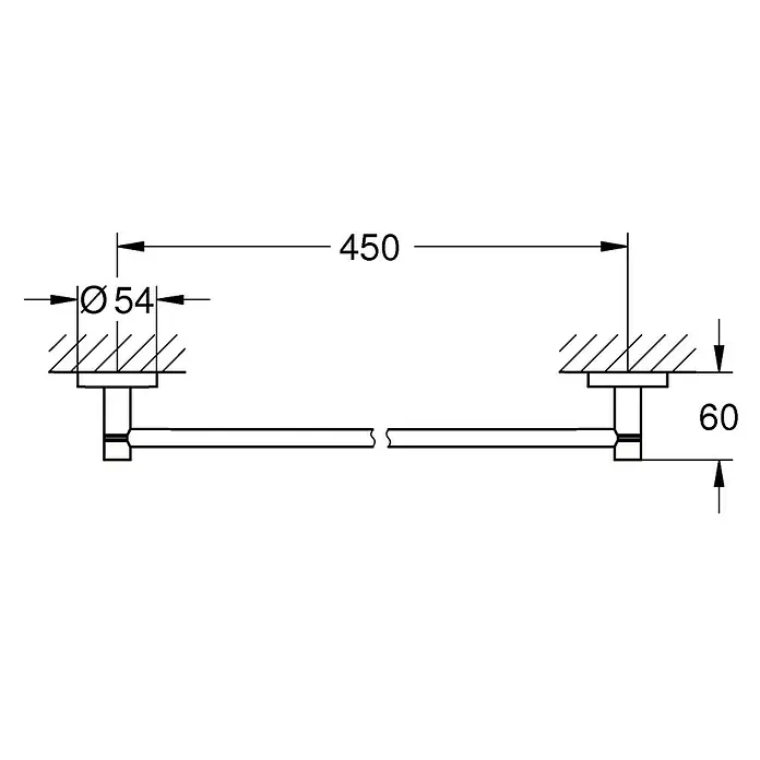 Grohe Essentials Toallero de baño - Ancho: 50,4 cm, Cromo, Brillante