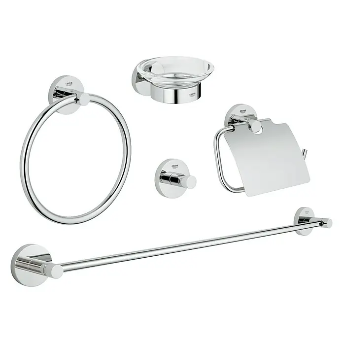 Grohe Essentials Set de baño - 5 pzs., Cromo, Brillante