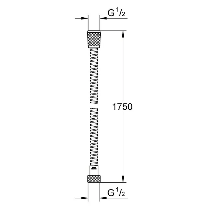 Grohe Brauseschlauch Vitalioflex - Länge: 1,75 m, ½″, Metall, Chrom