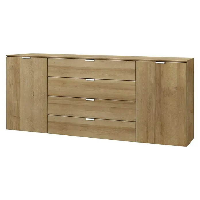 Express Möbel Sideboard Carina - L x B x H: 42 x 180 x 80 cm, Riviera Eiche, Anzahl Schubladen: 4 Stk., Mit 2 Türen - Rechte Seitenansicht