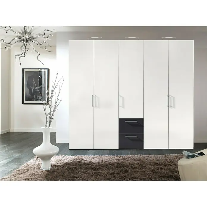 Express Möbel Kleiderschrank Brooklyn - L x B x H: 58 x 250 x 216 cm, Riviera Eiche/Weiß, Ohne Spiegel, Anzahl Schubladen: 2 Stk. - Stimmungsaufnahme