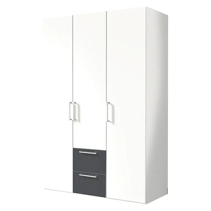 Express Möbel Kleiderschrank Brooklyn - L x B x H: 58 x 150 x 216 cm, Weiß/Graphit, Ohne Spiegel, Anzahl Schubladen: 2 Stk. - Rechte Seitenansicht