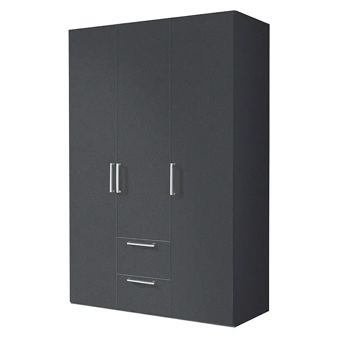 Express Möbel Kleiderschrank Brooklyn - L x B x H: 58 x 150 x 216 cm, Graphit, Ohne Spiegel, Anzahl Schubladen: 2 Stk. - Linke Seitenansicht