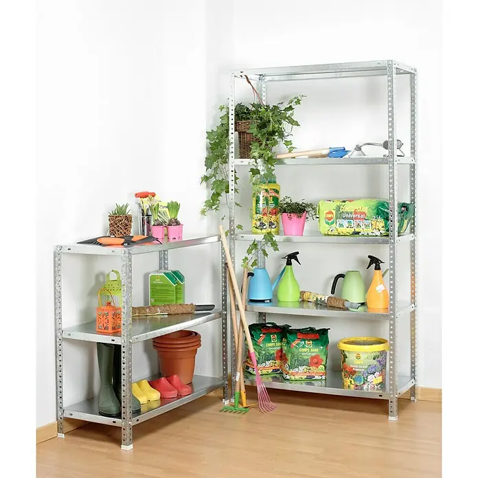 Simonrack Comfort Metallregal Comfort Plus - L x B x H: 40 x 100 x 200 cm, Traglast: 100 kg/Boden, Anzahl Böden: 5 Stk., Schrauben, Silber - Ansicht von oben