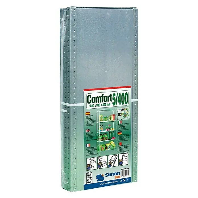 Simonrack Comfort Metallregal Comfort Plus - L x B x H: 40 x 100 x 200 cm, Traglast: 100 kg/Boden, Anzahl Böden: 5 Stk., Schrauben, Silber - Ansicht von oben