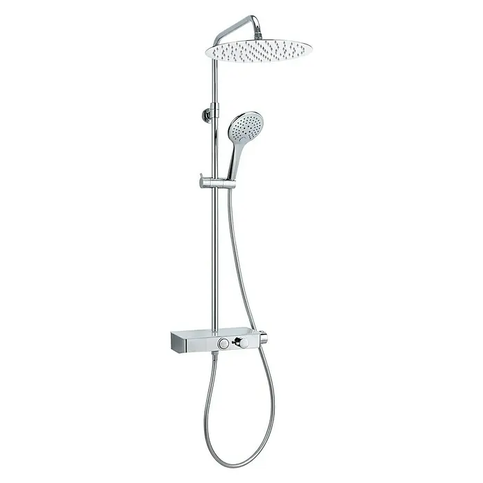 Camargue Duschsystem Kjos - Mit Thermostatarmatur, Anzahl Strahlarten: 3 Stk., Chrom