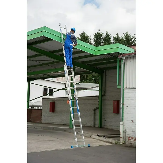 Krause Stabilo Sprossen-Mehrzweckleiter - Arbeitshöhe: 6,85 m, 2 x 12 Sprossen, Aluminium - Anwendungsbeispiel