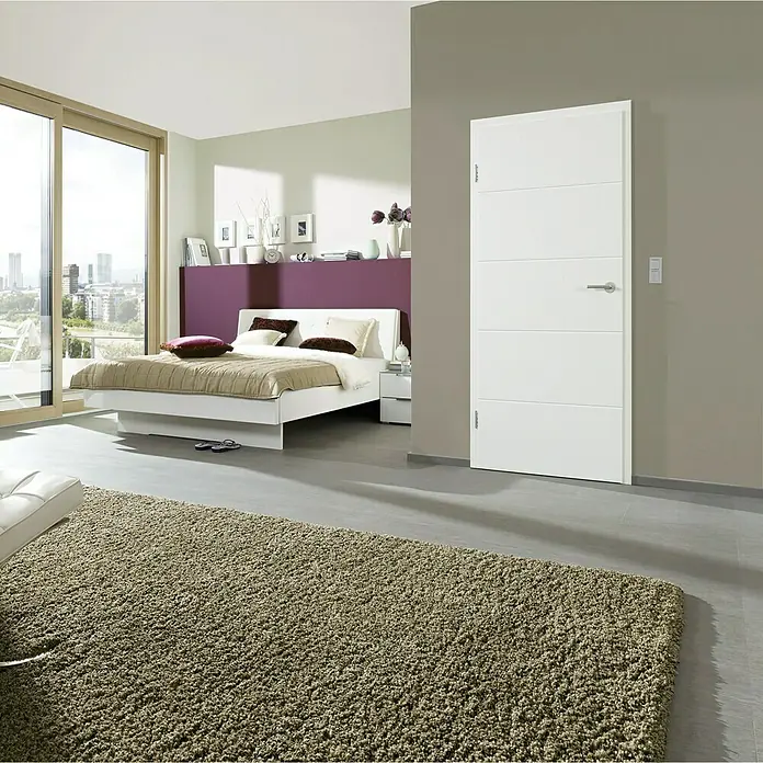 Kilsgaard Zimmertür Lines - 860 x 1.985 mm, DIN Anschlag: Links, Weiß, Mittellage: Röhrenspan - Stimmungsaufnahme