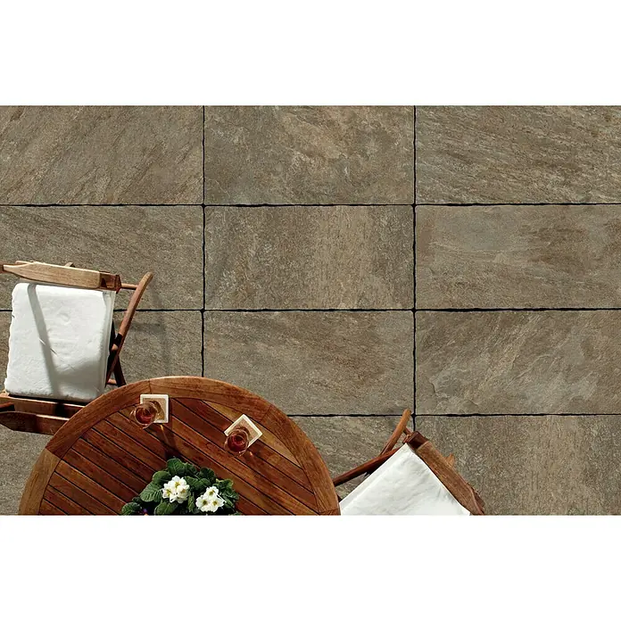 Terrassenfliese Cera 2.0 - 40 x 80 x 2 cm, Antico Quarzite Mix, Matt - Ansicht von oben