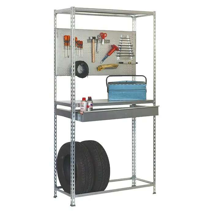Simonrack Simonracing Metall-Reifenregal Box Plus - L x B x H: 40 x 100 x 200 cm, Traglast: 200 kg/Boden, Anzahl Böden: 3 Stk., Silber - Ansicht von oben