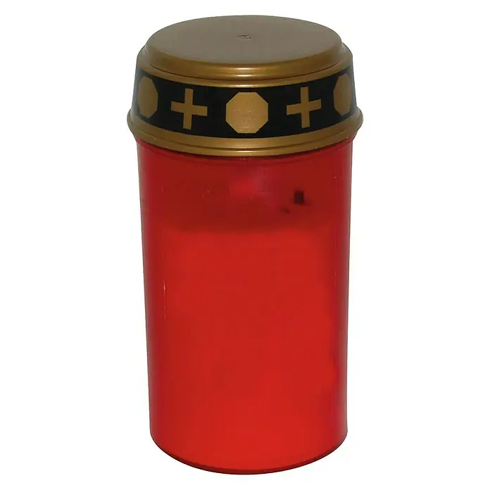 Hofer Friedlicht LED-Grablampe - Ø x H: 6,5 x 12,5 cm, Brenndauer ca.: 75 Tage, Rot