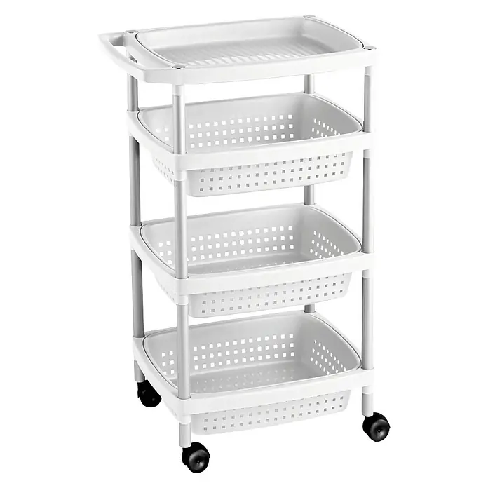 Tatay Carro con ruedas 4 niveles - 36 x 52 x 79,5 cm, Blanco