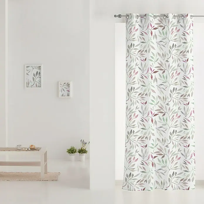 Cortina con ollaos Kafka Oasis - 140 x 260 cm, 100% poliéster, Rojo