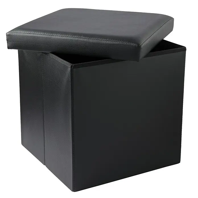 Puf Cuadrado - Negro, L x An x Al: 37 x 38 x 38 cm