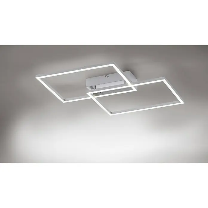 LeuchtenDirekt LED-Deckenleuchte Iven - 15,5 W, L x B x H: 50 x 42 x 7 cm, Stahl, Warmweiß