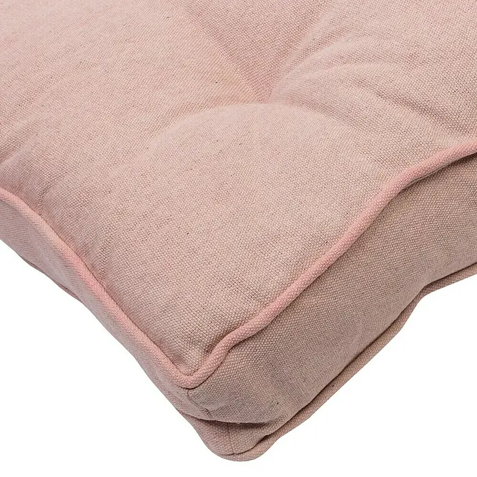 Cojín para asiento Dixon - 80 x 60 x 12 cm, Rosa, 100% algodón