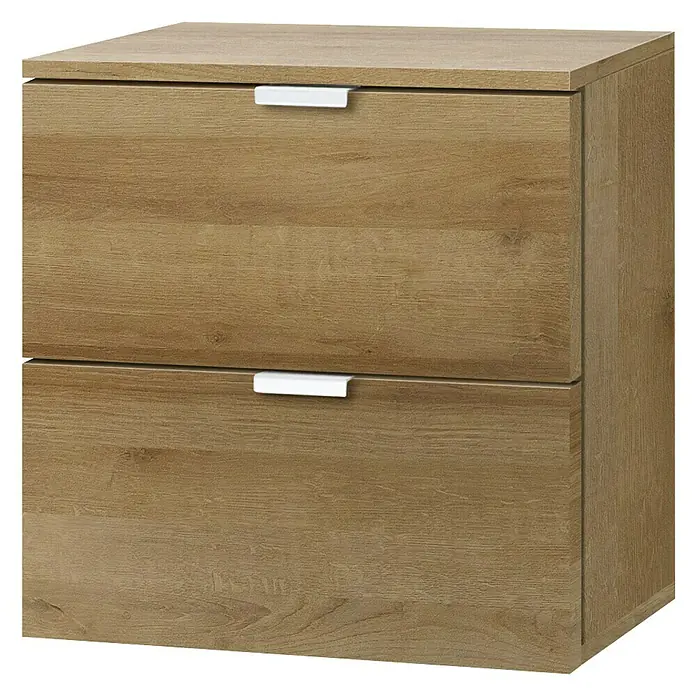 Express Möbel Nachttisch Carina - L x B x H: 42 x 40 x 42 cm, Riviera Eiche, Anzahl Schubladen: 2 Stk. - Linke Seitenansicht