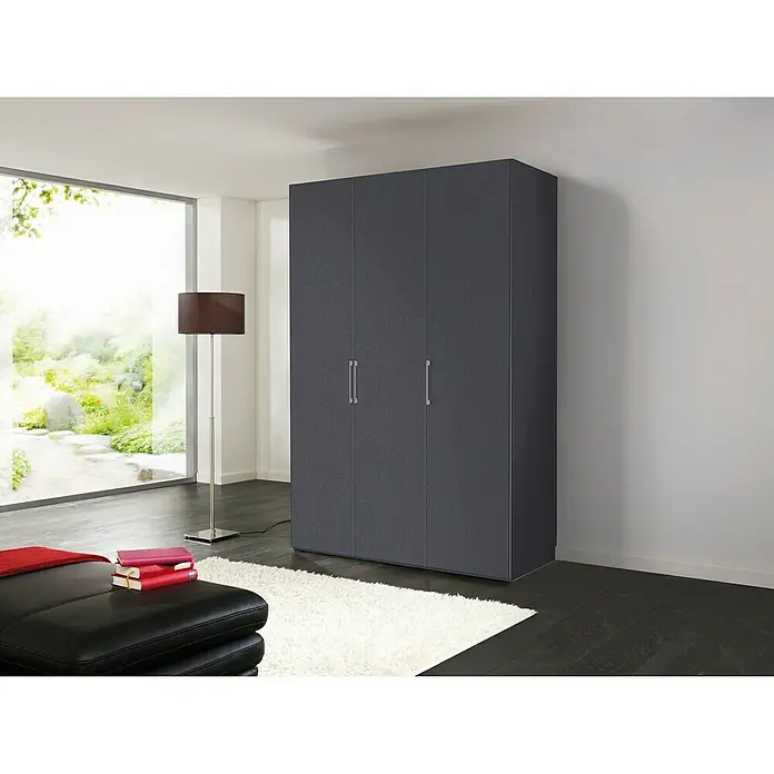Express Möbel Drehtürschrank Brooklyn - L x B x H: 58 x 150 x 216 cm, Graphit, Ohne Spiegel - Stimmungsaufnahme