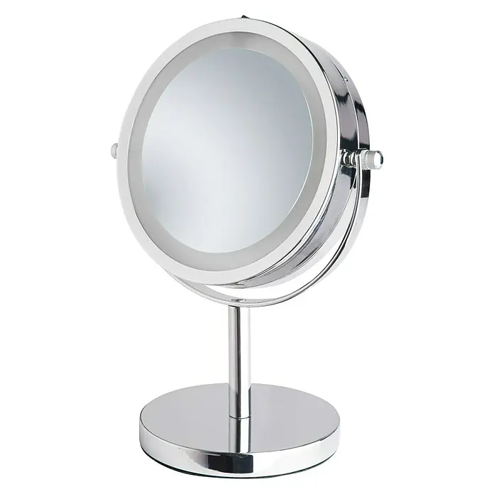 Venus Cosmeticaspiegel Lea - Vergroting: 3 voudig, Diameter: 11,5 cm, Met verlichting, Werkt op batterijen